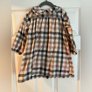 H&M kids ruffle collar plaid dress 2-3Y